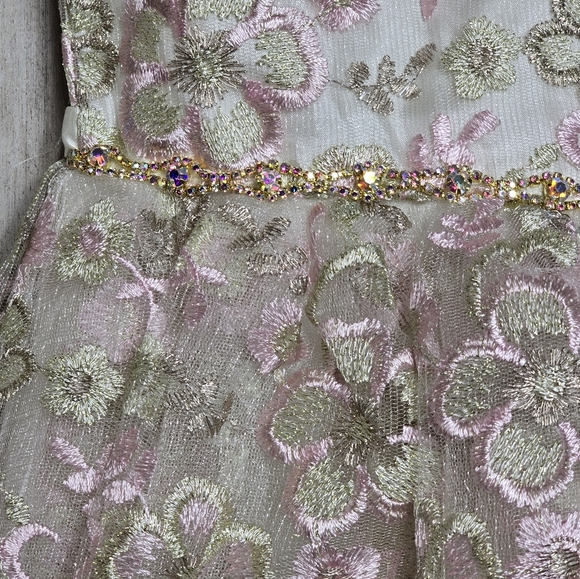 RARE EDITIONS White Floral Dress 3T Embroidered Spring Summer Easter Party - Picture 3 of 11